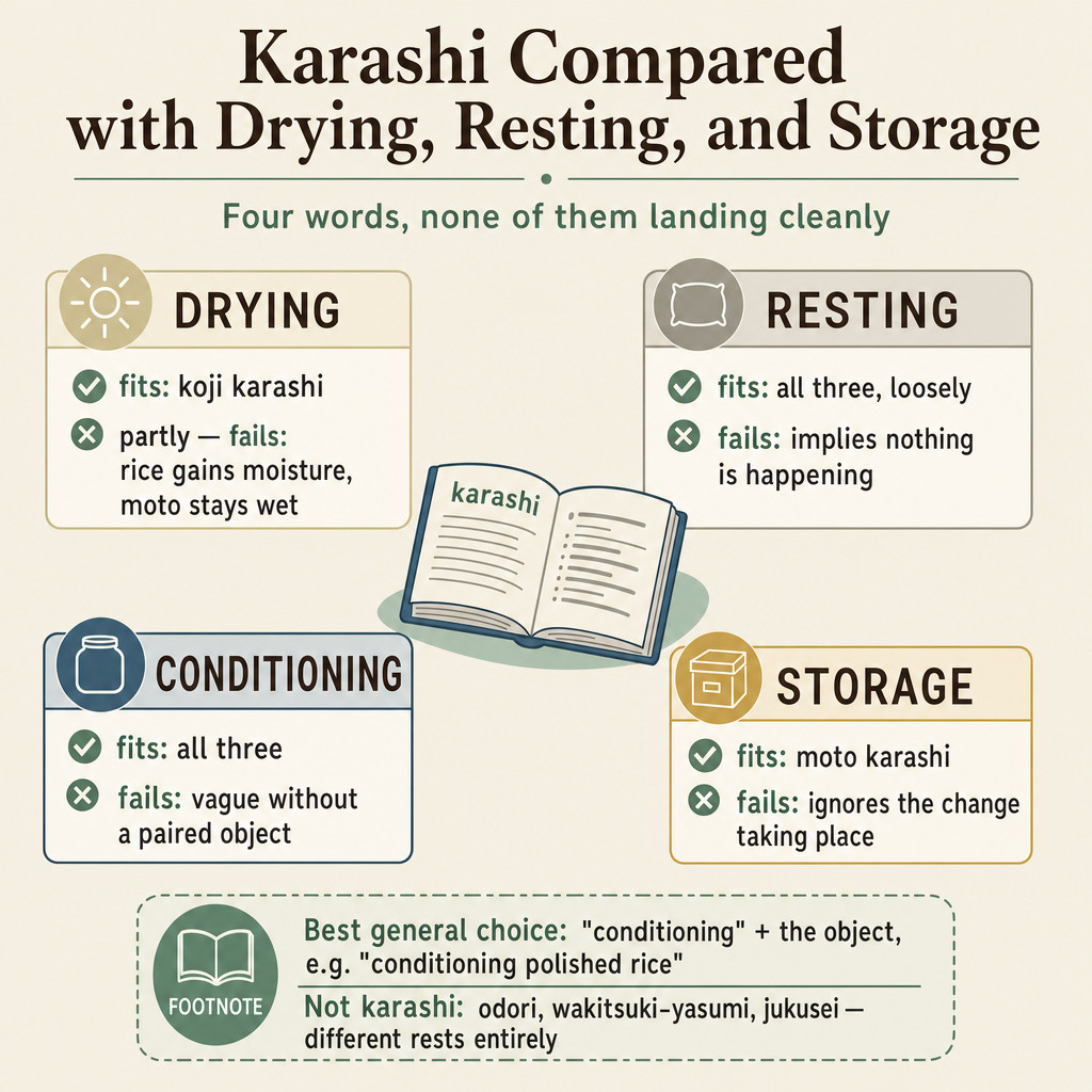 Karashi Compared with Drying, Resting, and Storage
