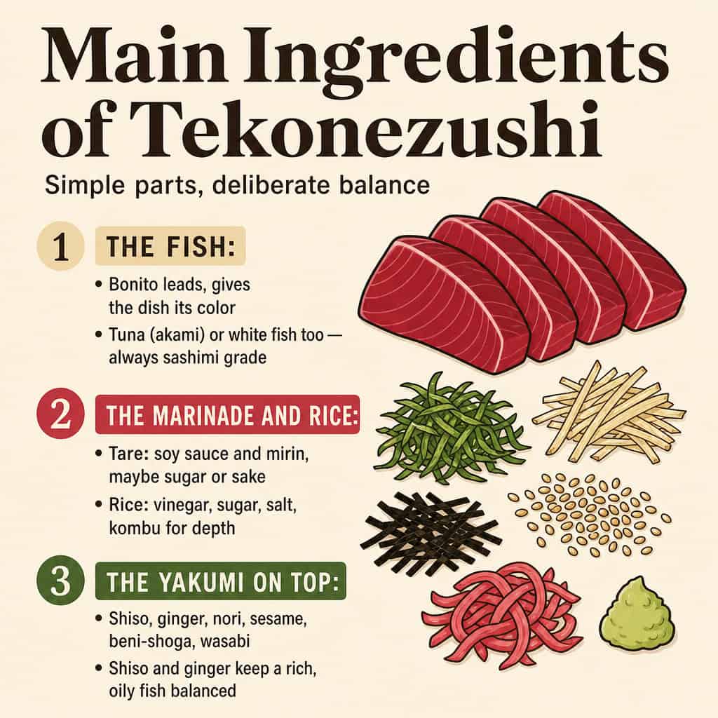 Main Ingredients of Tekonezushi