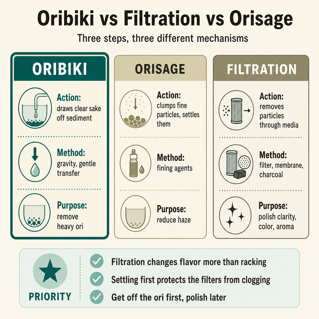 Oribiki vs Filtration vs Orisage