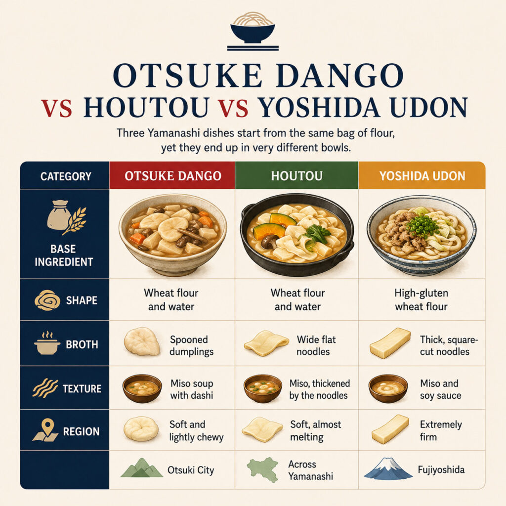 Otsuke Dango vs Houtou vs Yoshida Udon