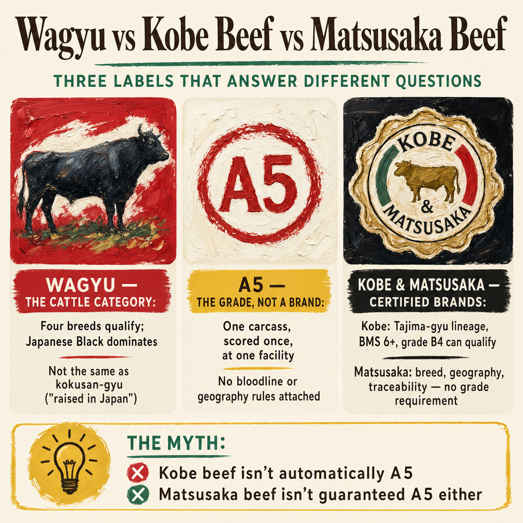 Wagyu vs. Kobe Beef vs. Matsusaka Beef