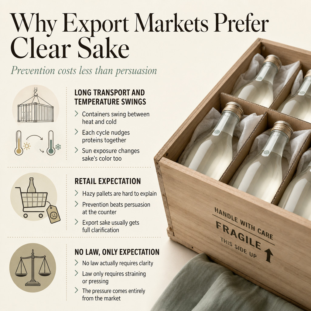 Why Export Markets Prefer Clear Sake