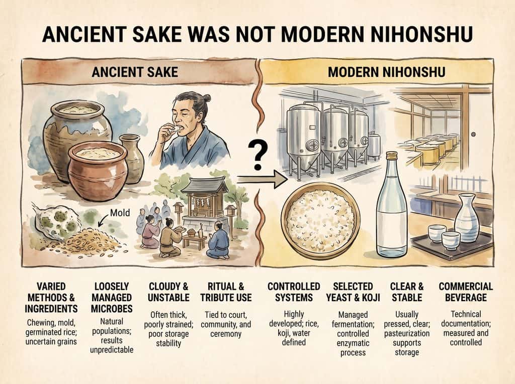 Ancient Sake Was Not Modern Nihonshu