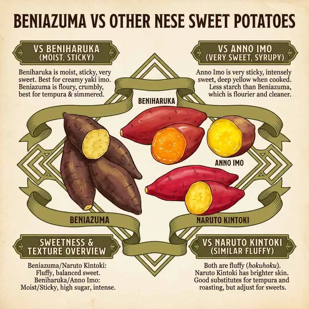 Beniazuma vs Other Japanese Sweet Potatoes