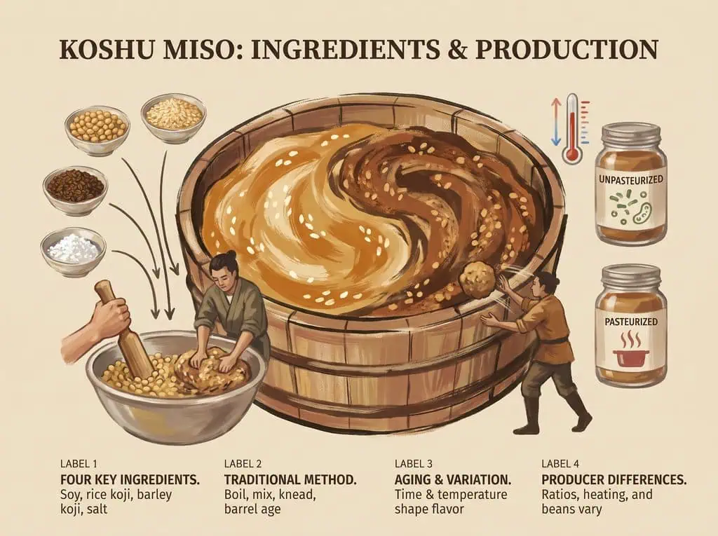 Ingredients and Production of Koshu miso
