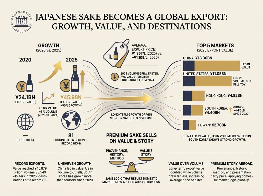 Japanese Sake Becomes a Global Export