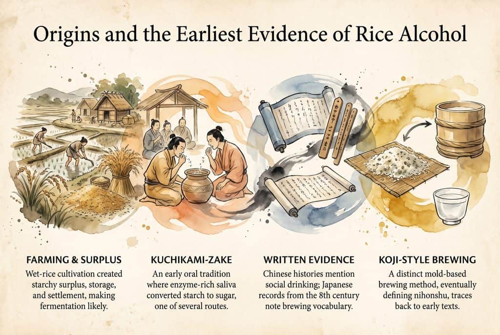 Origins and the Earliest Evidence of Rice Alcohol
