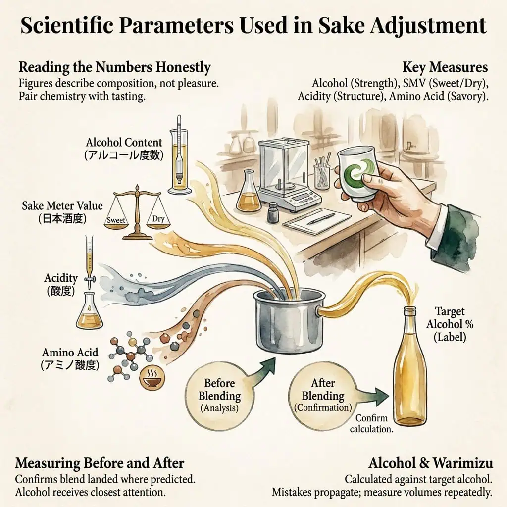 Scientific Parameters Used in Sake Adjustment