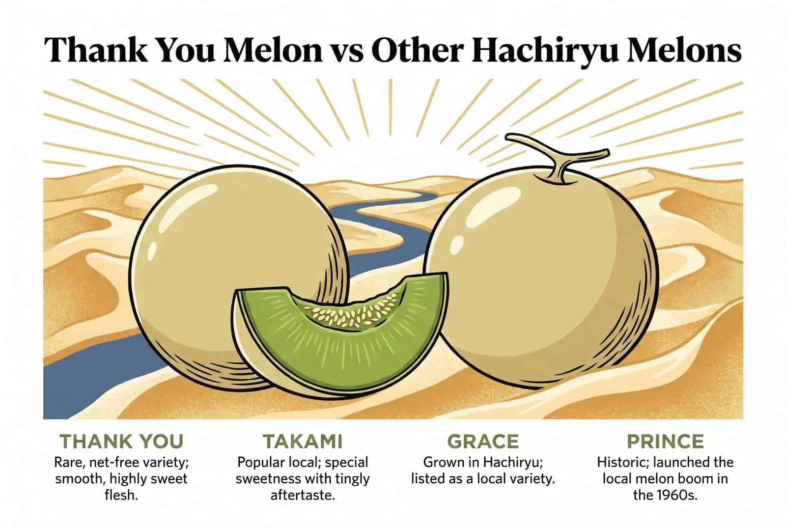Thank You Melon frente a otros melones de Hachiryu