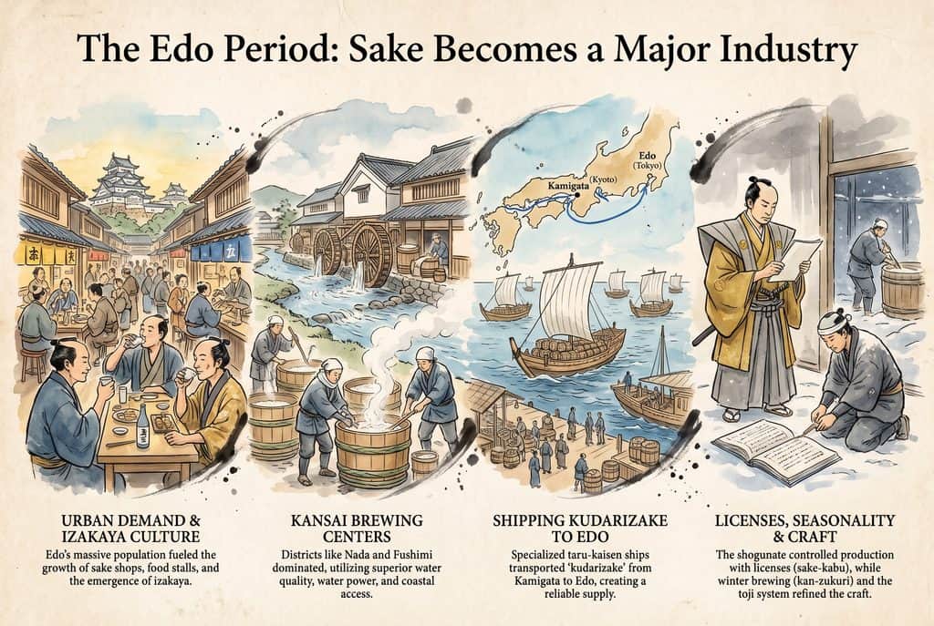 The Edo Period: Sake Becomes a Major Industry