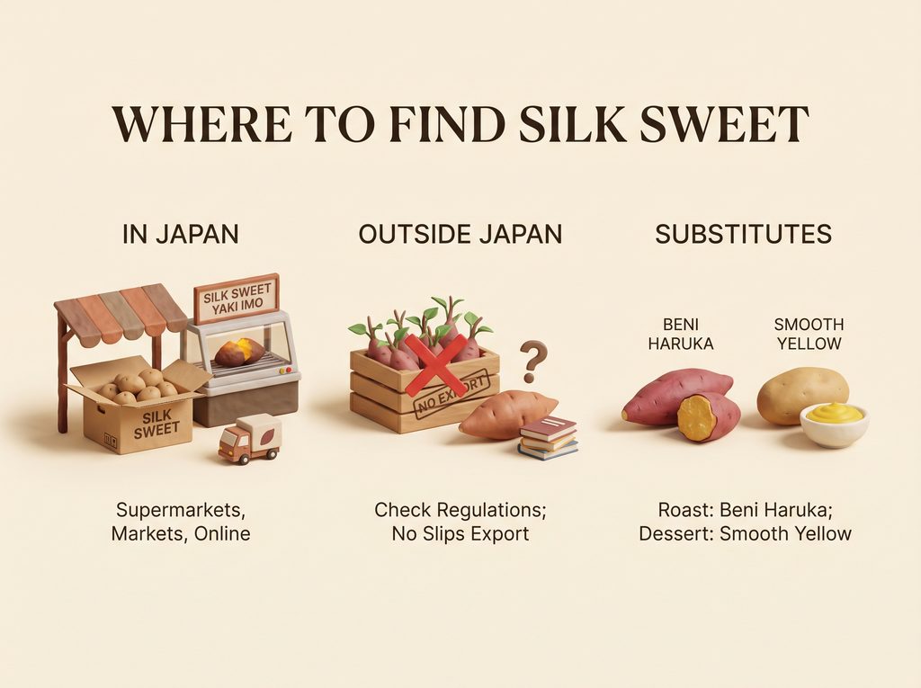 Guide to finding Silk Sweet in Japan, outside Japan, and substitutes.