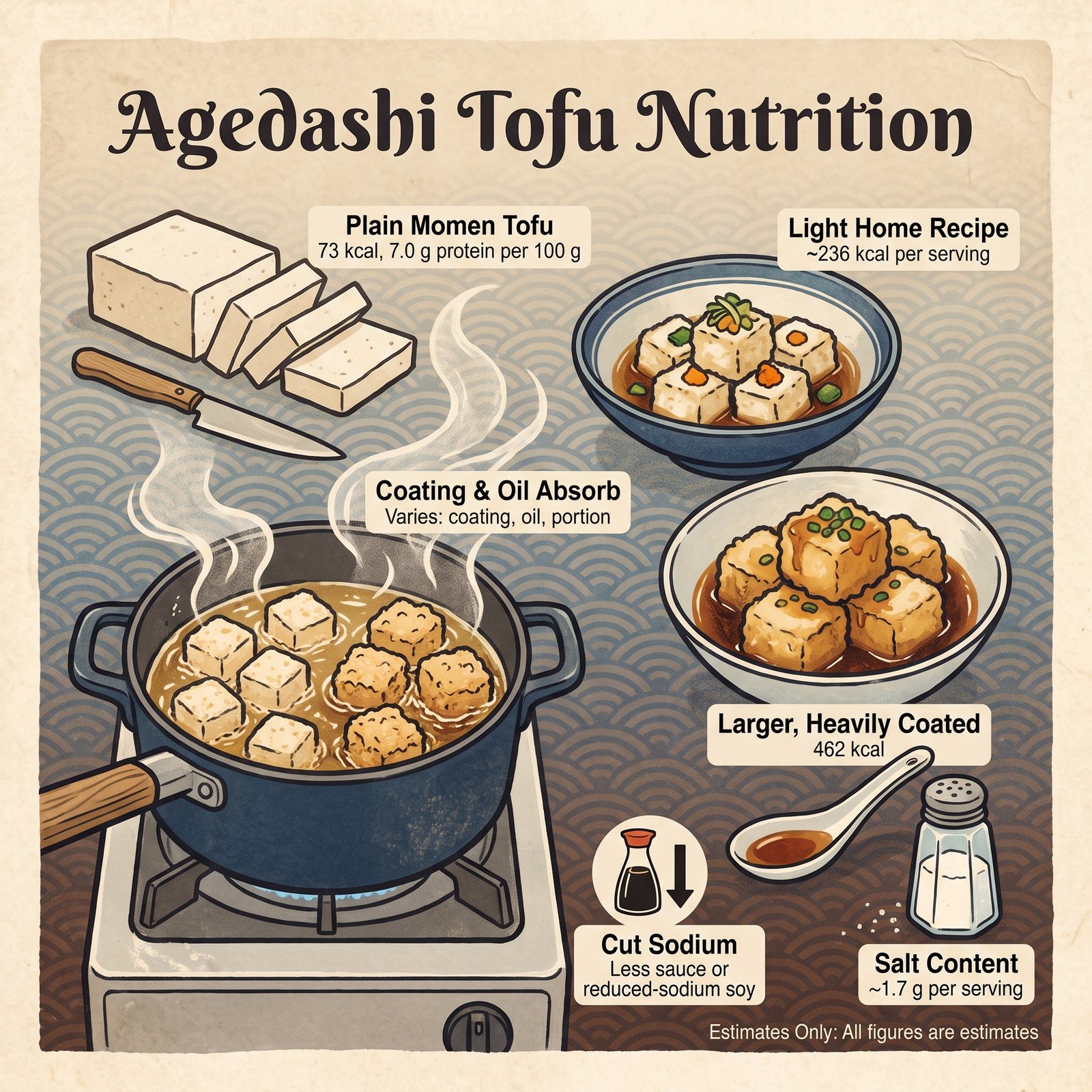 Kalorien und Nährwerte von Agedashi Tofu