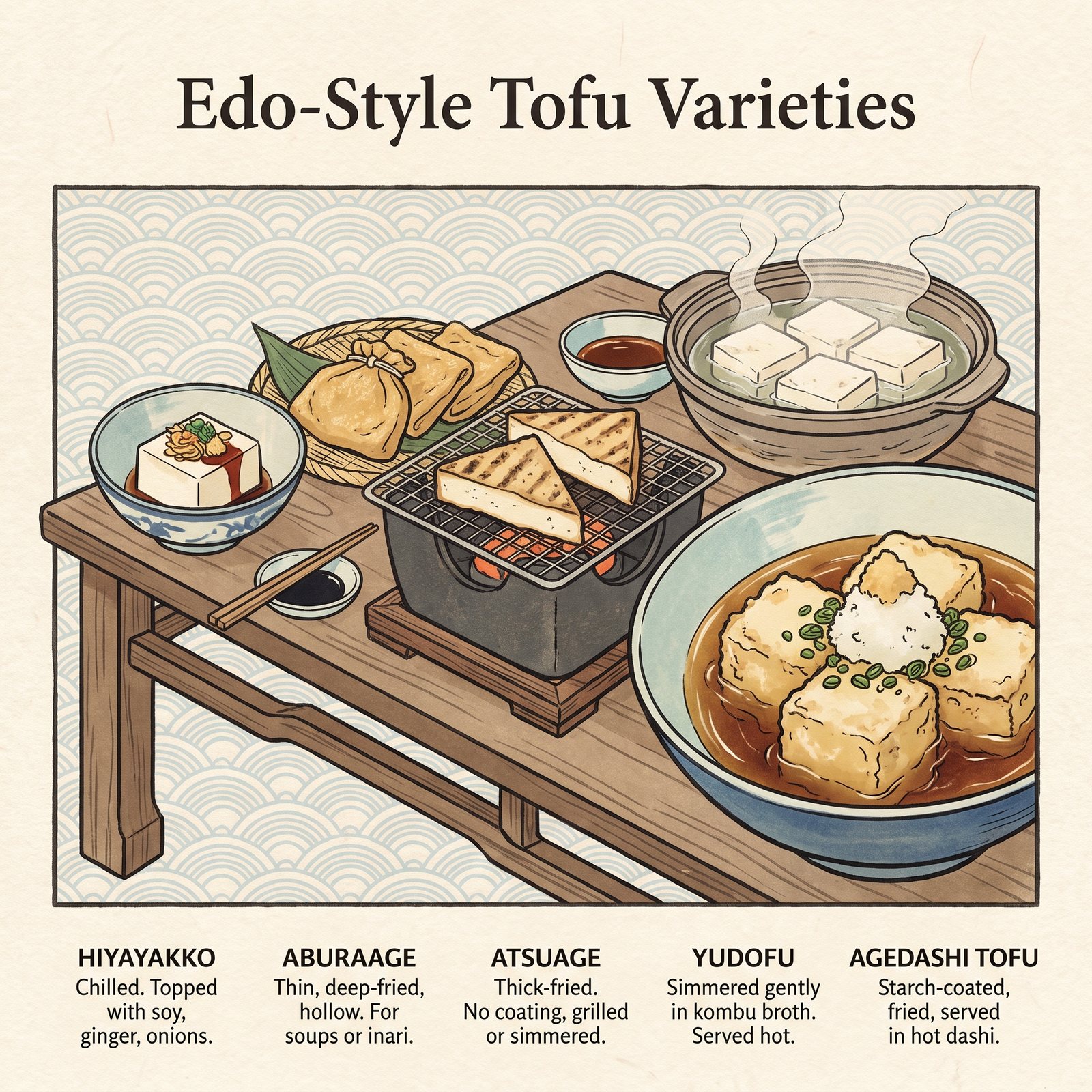 Agedashi Tofu im Vergleich zu anderen Tofugerichten