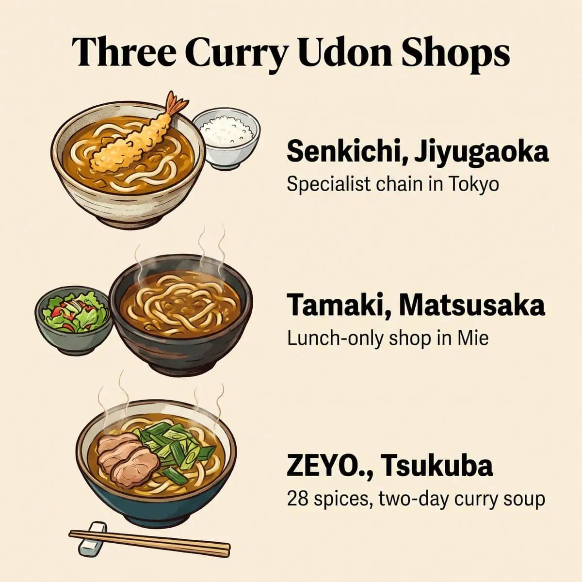 圖解三家咖哩烏龍麵店:自由之丘的千吉、松阪的Tamaki,以及筑波的ZEYO.