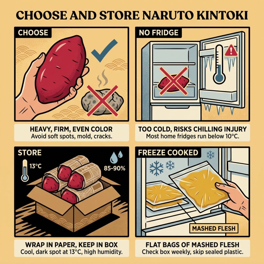 How to choose, refrigerate, wrap, and freeze Naruto Kintoki