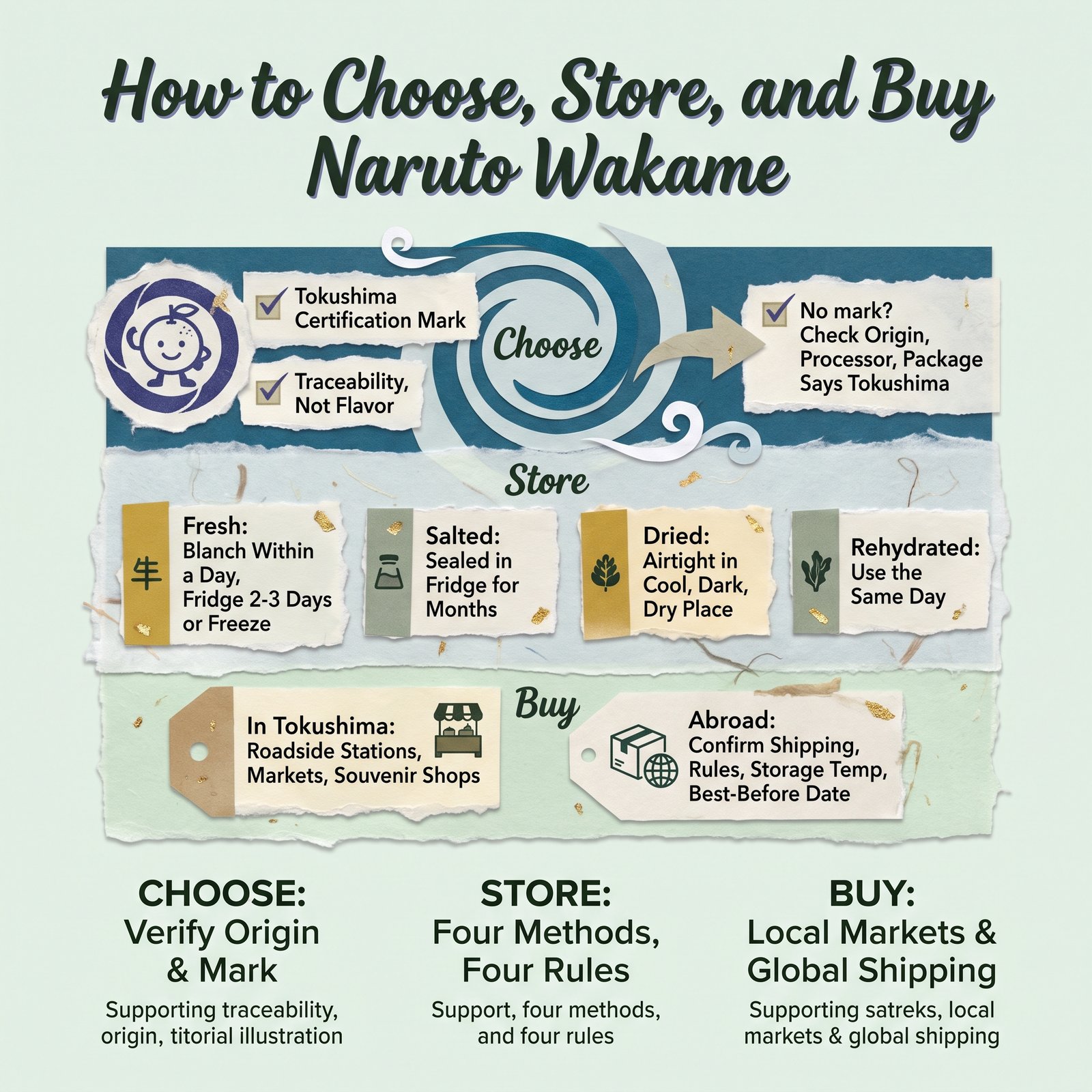 Guide to the certification mark, storage rules, and where to buy Naruto wakame